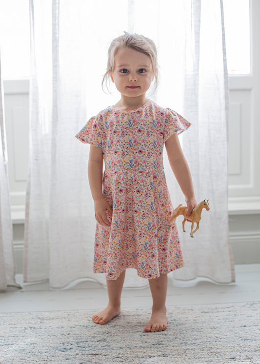 Dress with butterfly sleeves