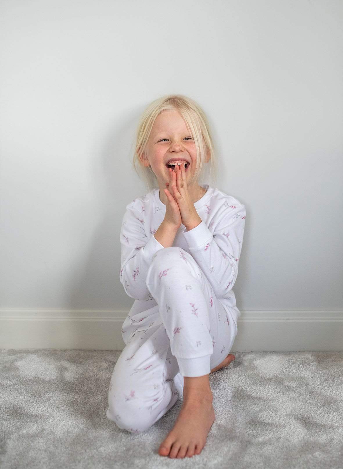 2-delat pyjamasset med fåglar i ekologisk bomull Pyjamas