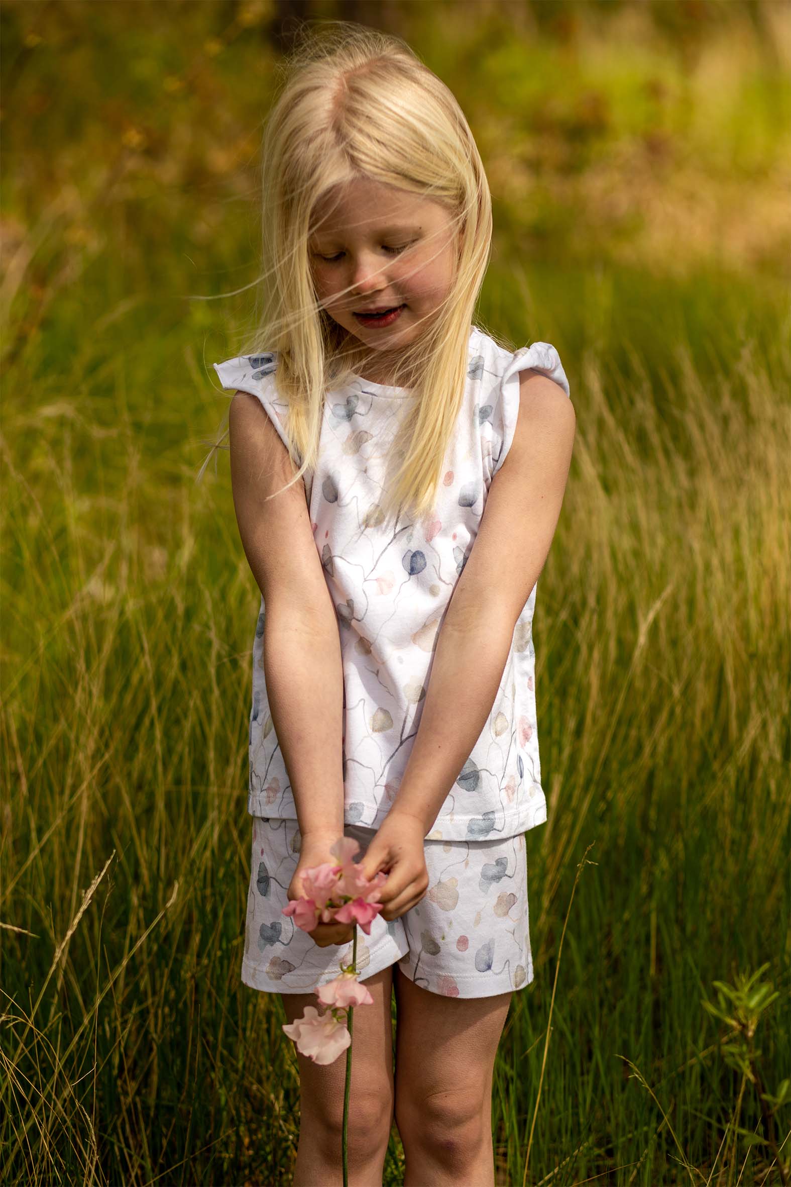 2-delat sommarset med luktärtsprint sommarset