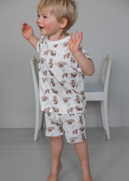 Short pajama set in soft modal mix