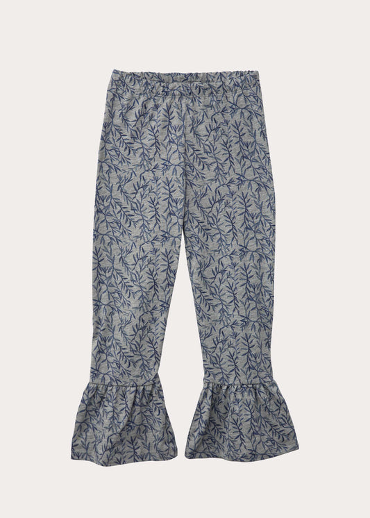 Flared trousers with ruffles