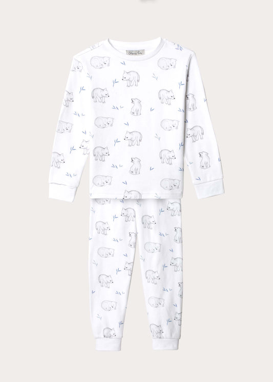 Pyjamas i ekologisk bomull med vargar