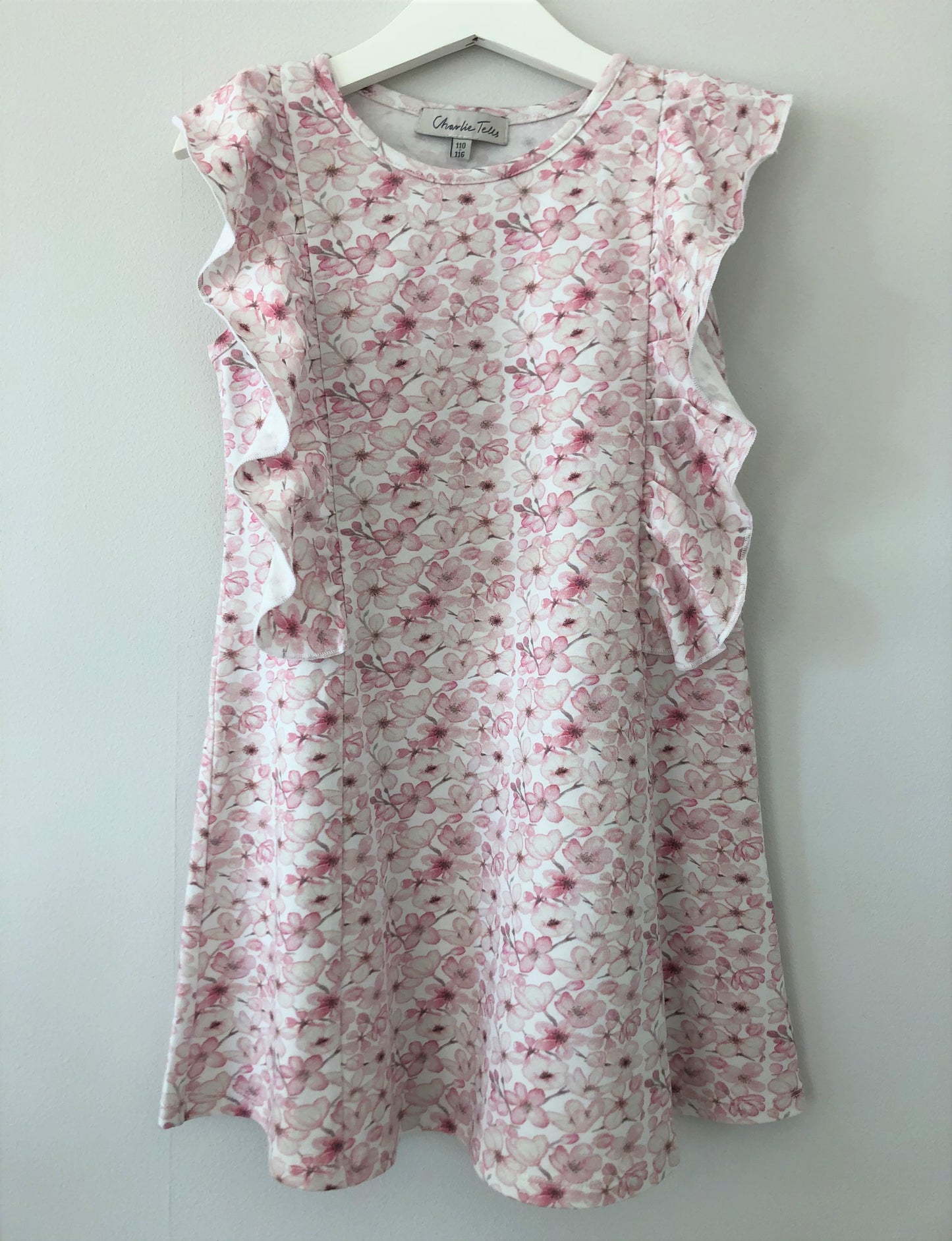 Dress with double ruffles