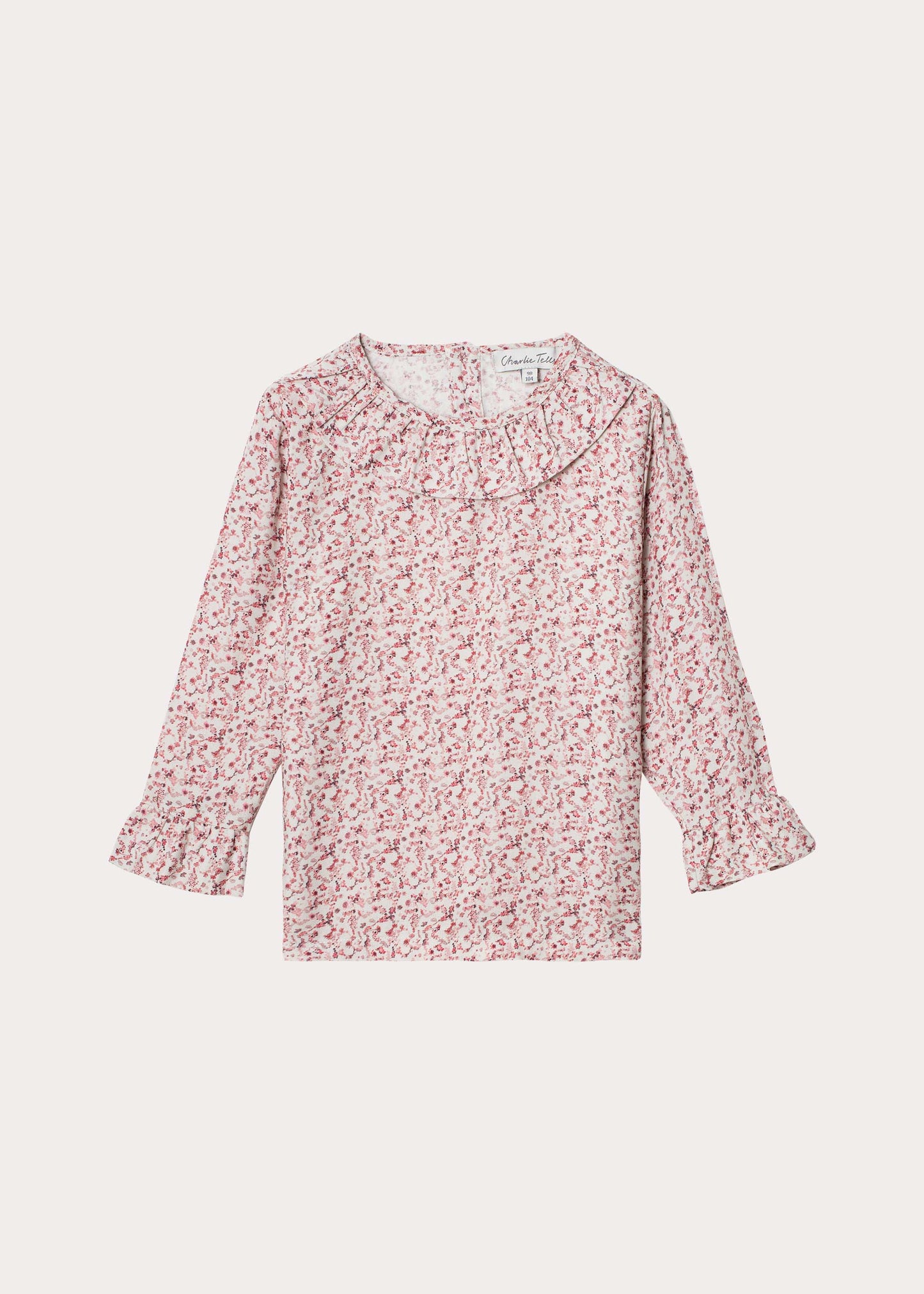 Vävd blus med krage i viscose
