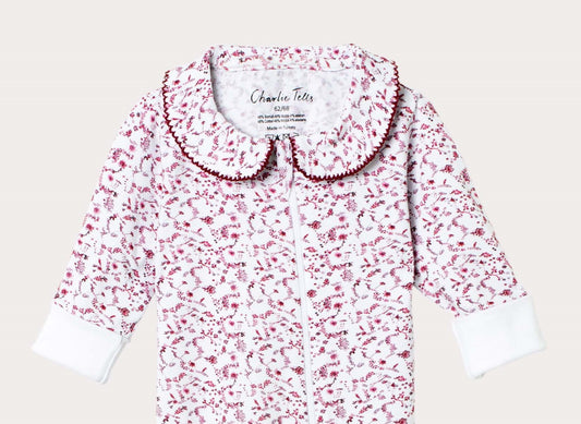 Pyjamas för baby med broderad krage