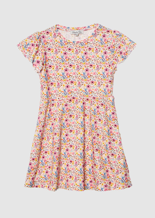 Dress with butterfly sleeves