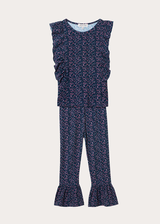 Flared trousers with frill