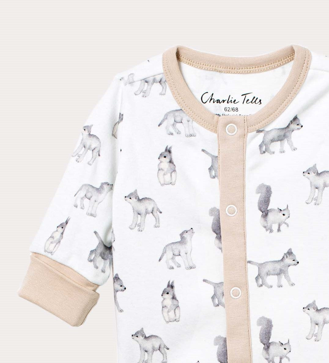 Pyjamas för baby i ekologisk bomull med ekorre och varg Pyjamas