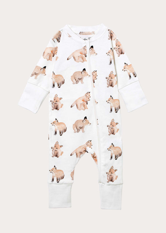 Pyjamas för baby i ekologisk bomull med rävar Pyjamas