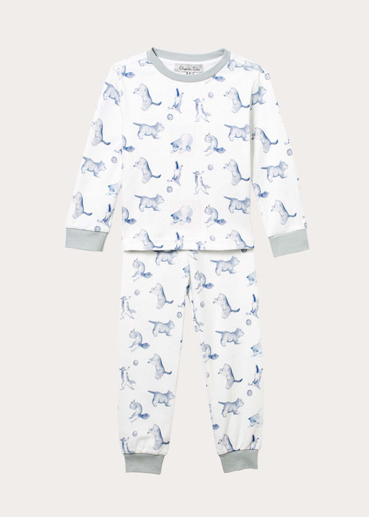 Pyjamas i ekologisk bomull med varg och ekorre Pyjamas