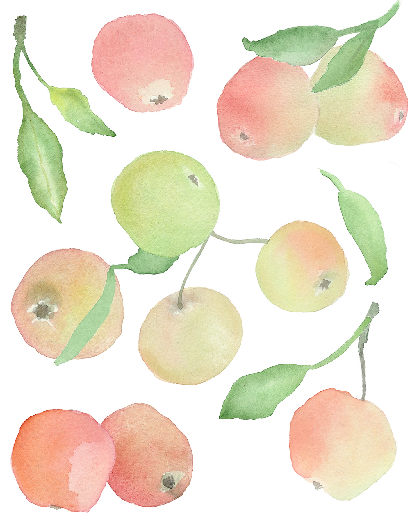 Pyjamas med fot för baby i ekologisk bomull med äpplen Pyjamas baby