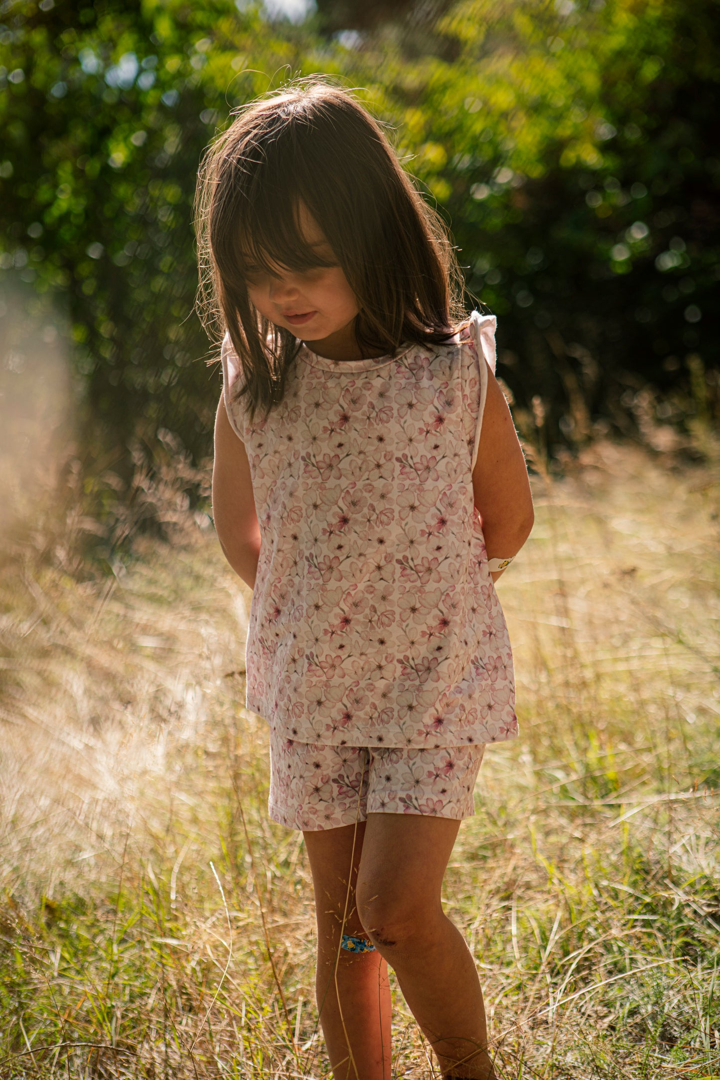 2-piece summer set with cherry blossoms