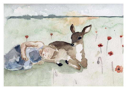 Vykort Rådjuret Nova på ängen Postcard