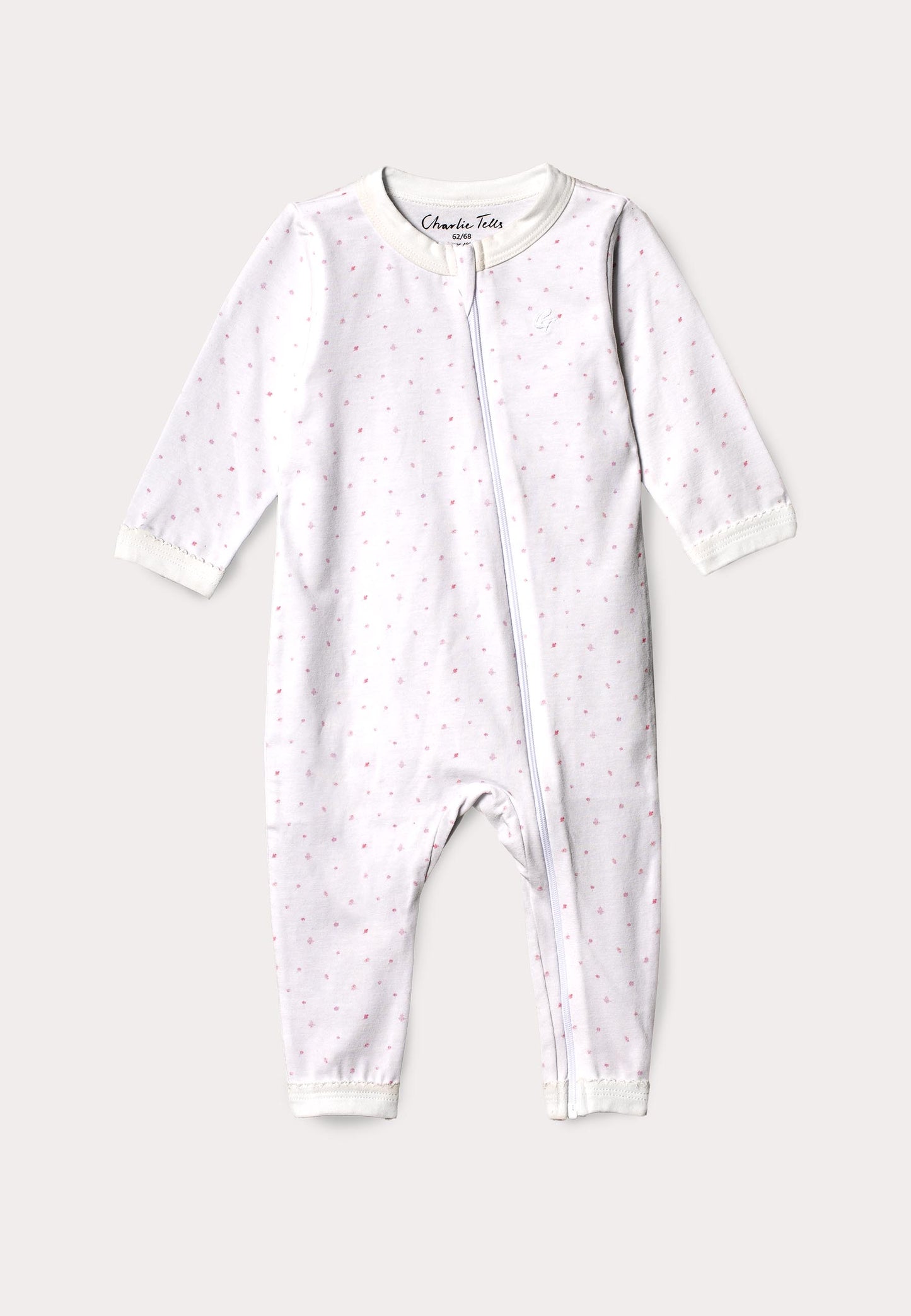Pyjamas för baby med rosa blomma