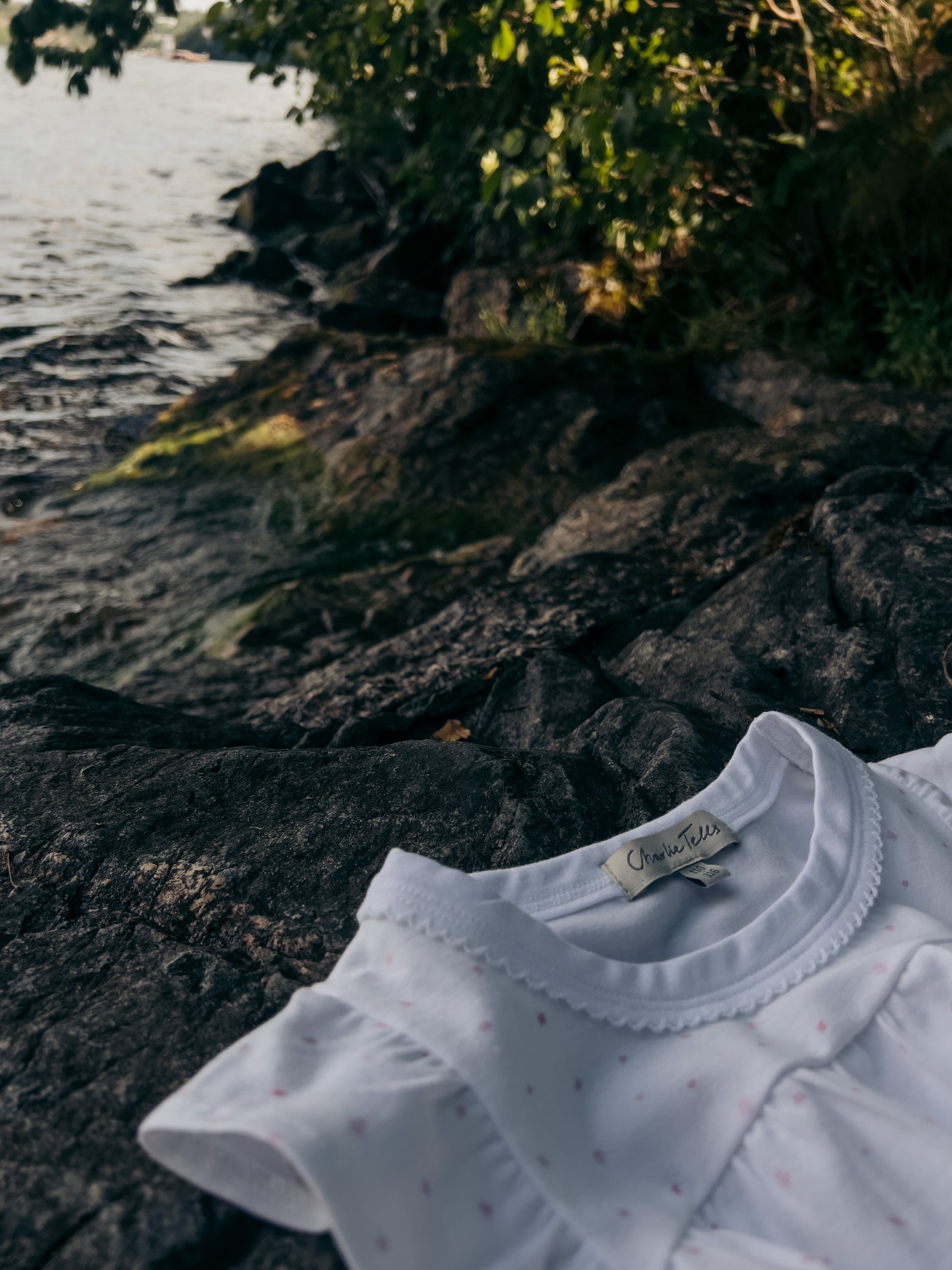 Kort pyjamasset i mjuk modalmix med broderi och rosa blomma Pyjamas