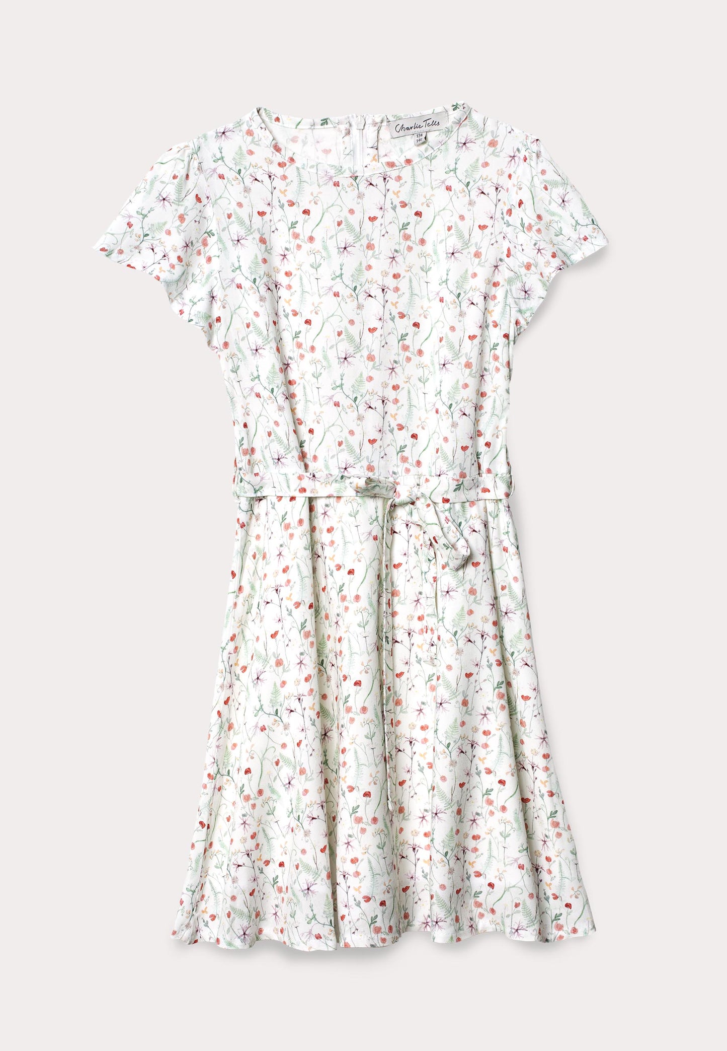 Vävd klänning i viscose med sommarblommor