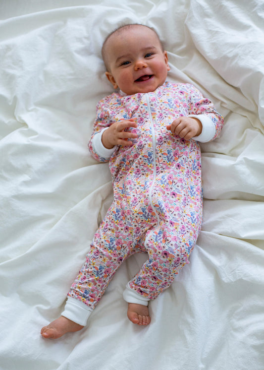 baby pyjama with flowerprint