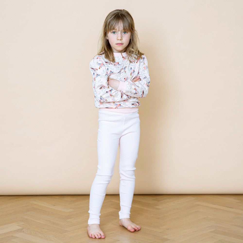 Sweatshirt with puff sleeves and bird print