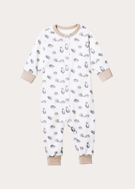 Pajamas for baby in organic cotton with hedgehog cones 