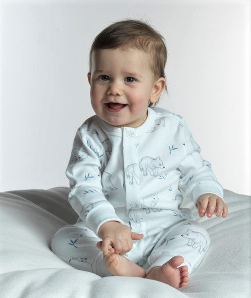 Pyjamas för baby i ekologisk bomull med vargar