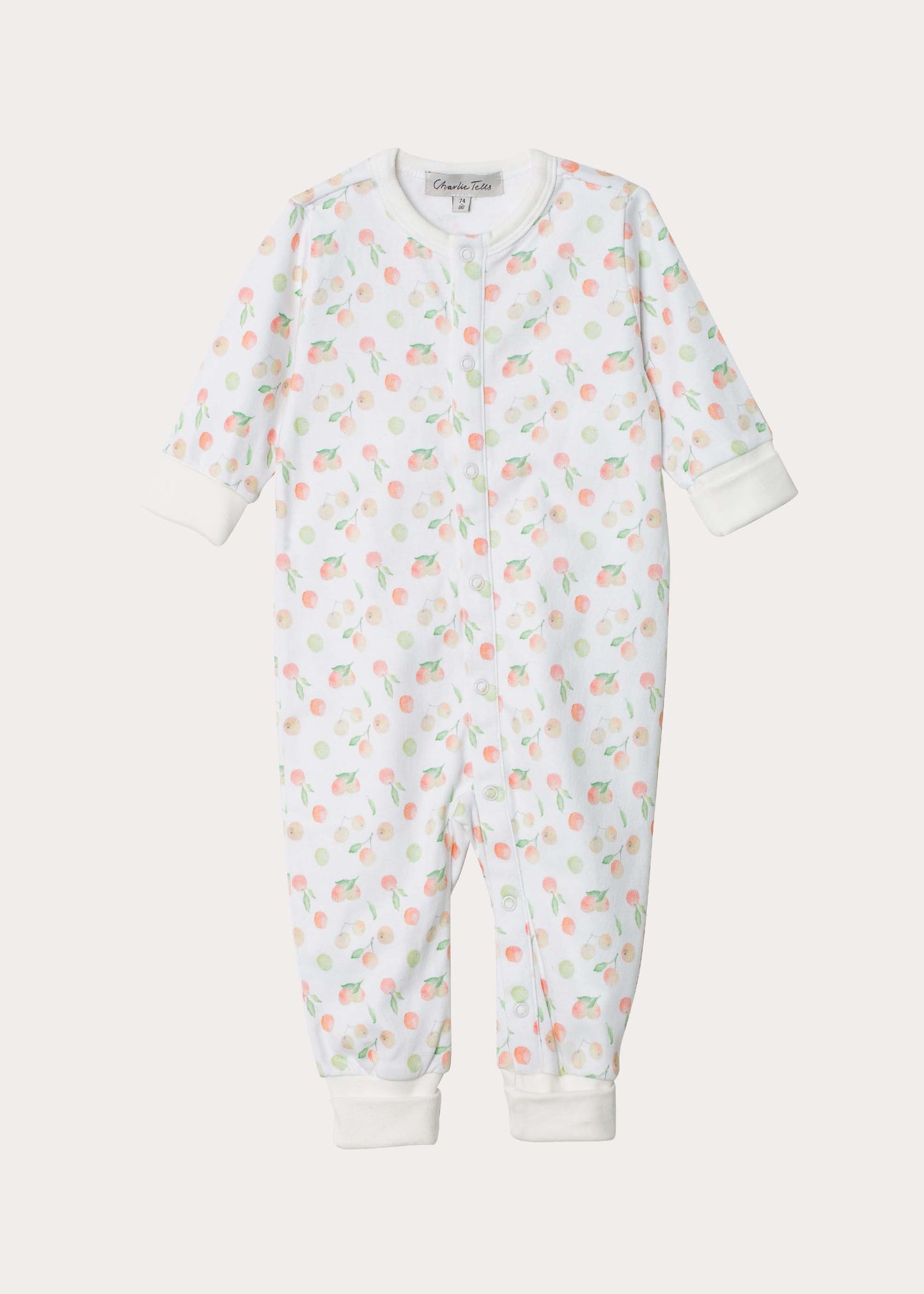 Pyjamas för baby i ekologisk bomull med äpplen