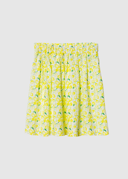 A-linje formad kjol i vävt tyg med citronprint Kjol