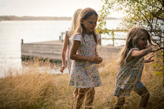 Dress with butterfly sleeve