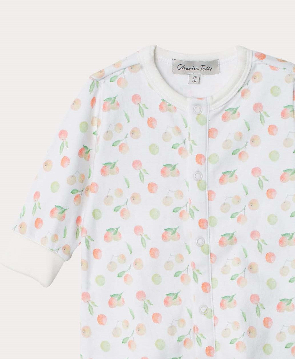 Pyjamas för baby i ekologisk bomull med äpplen Pyjamas baby