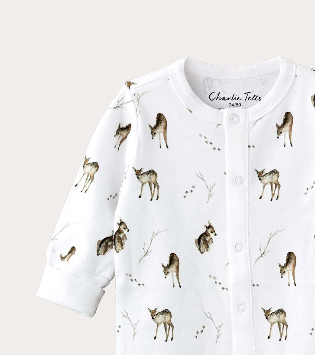 Pyjamas för baby i ekologisk bomull med rådjur Pyjamas
