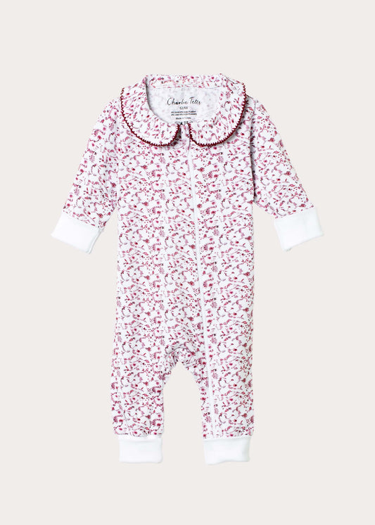 Pyjamas för baby med broderad krage Pyjamas baby