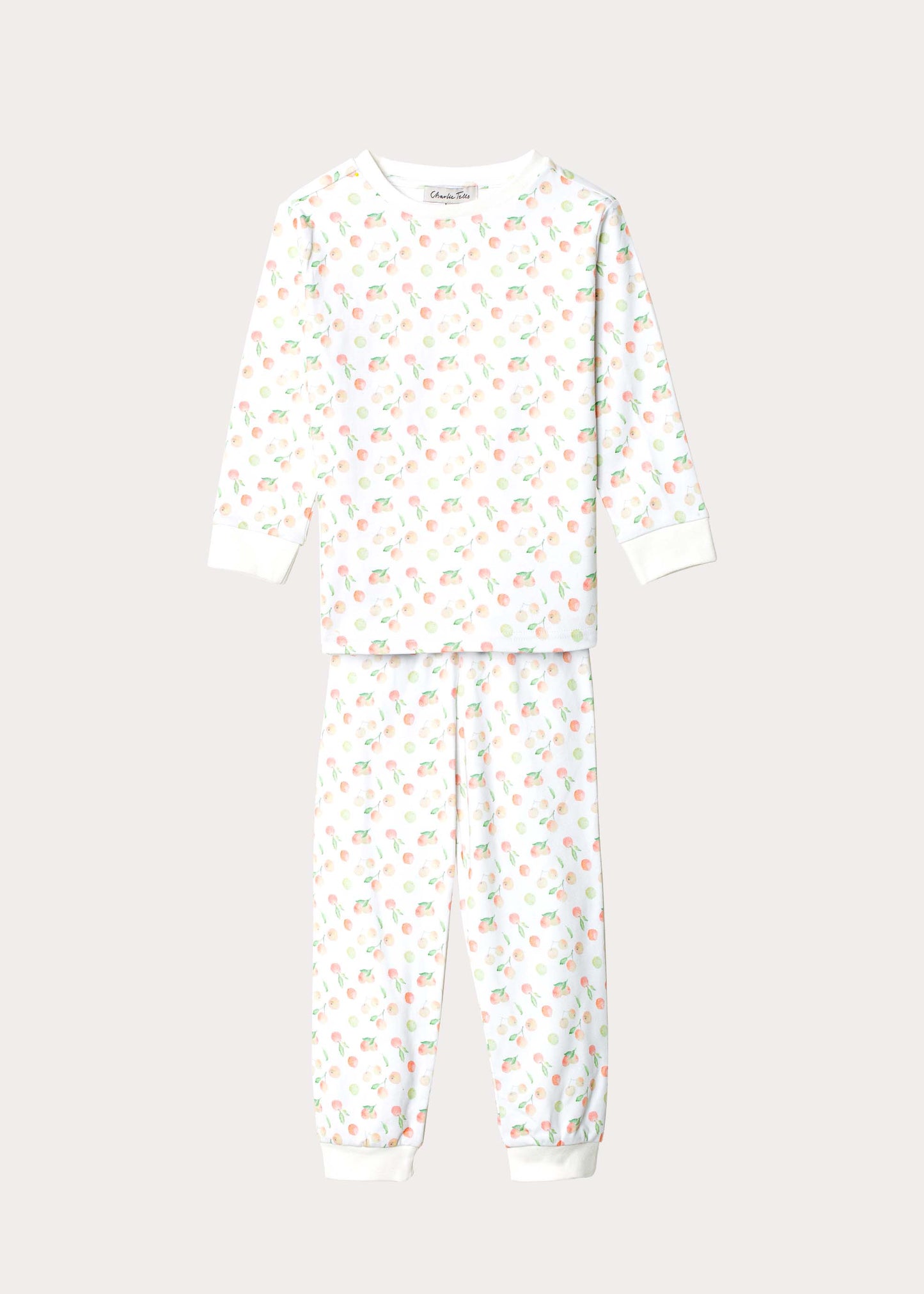 Pyjamas i ekologisk bomull med äpplen Pyjamas