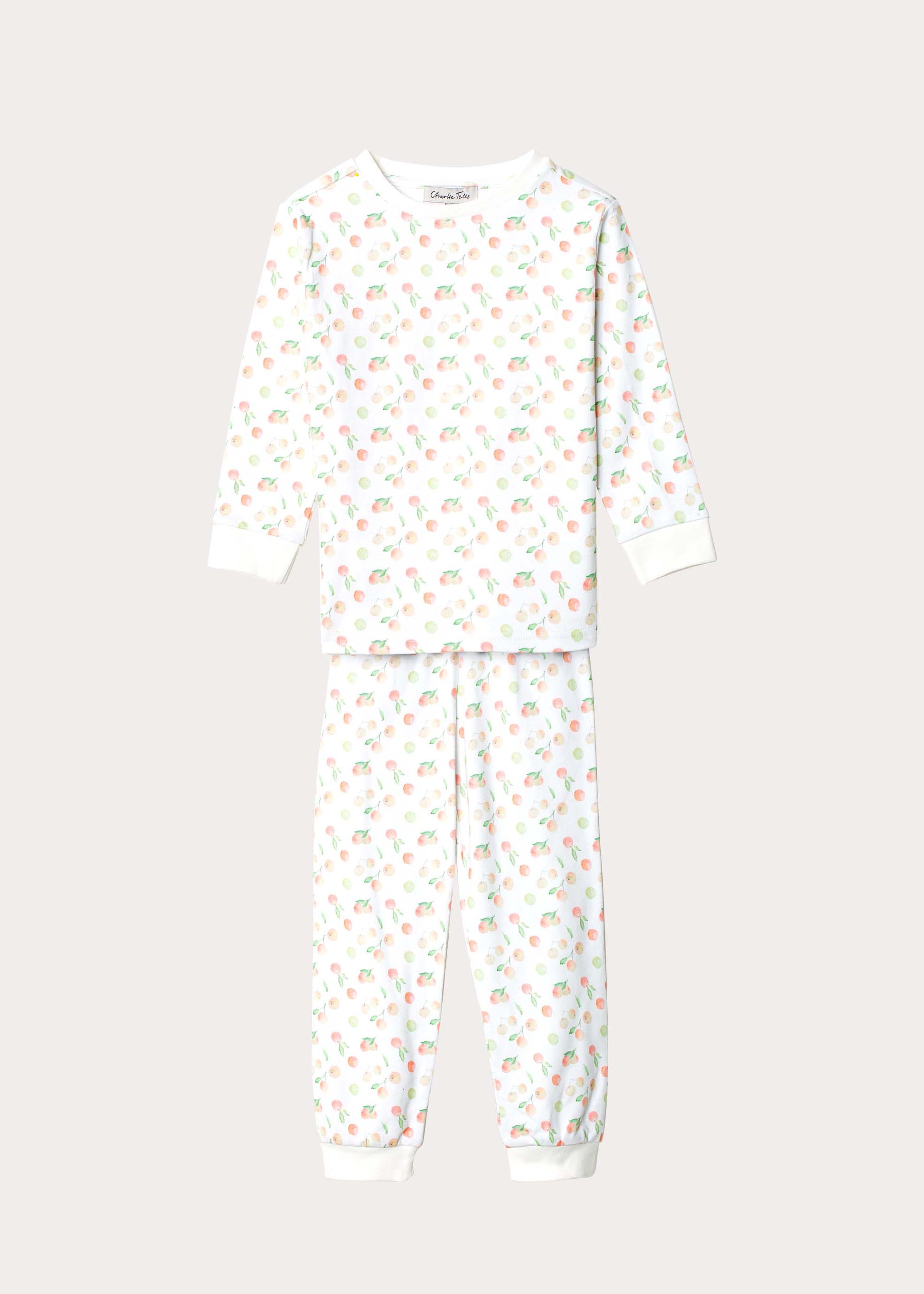 Pyjamas i ekologisk bomull med äpplen Pyjamas