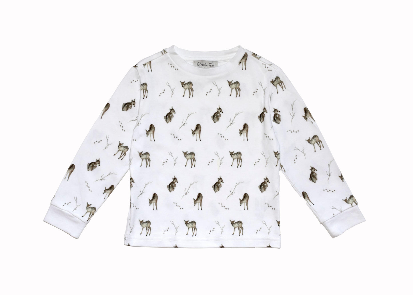 Pyjamas i ekologisk bomull med rådjur Pyjamas barn