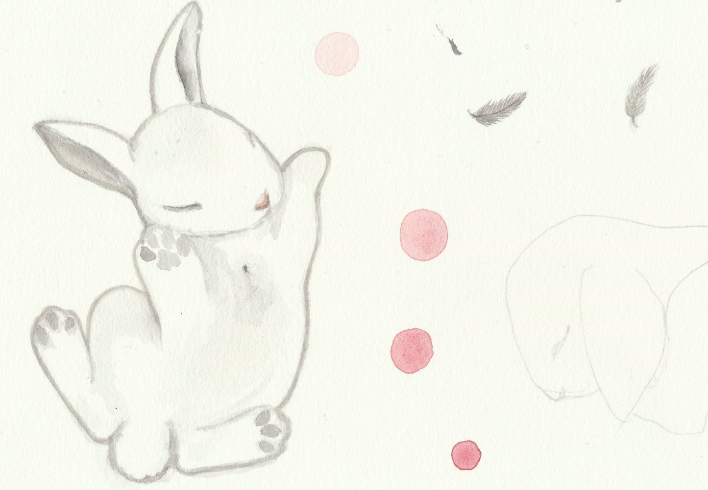 Pyjamas med fot för baby i ekologisk bomull med kaniner Pyjamas